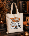 Bookish Halloween Tote Bag, Spooky Book Lover Bag, Fall Reader Gift