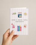 Bookish Birthday Card - Cute Greeting Card for Book Lovers - Handmade Book-Themed